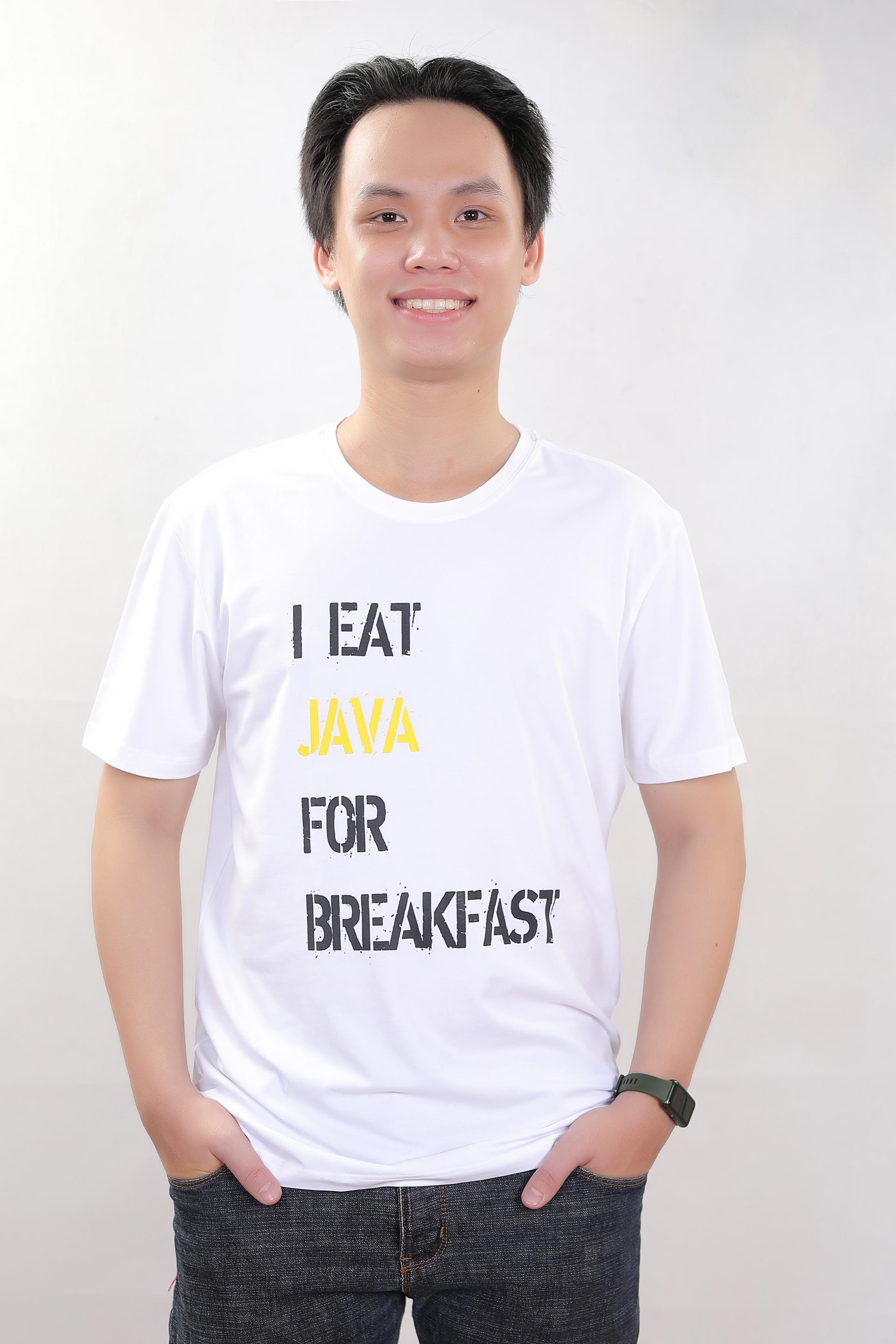 Áo thun lập trình I eat java for breakfast